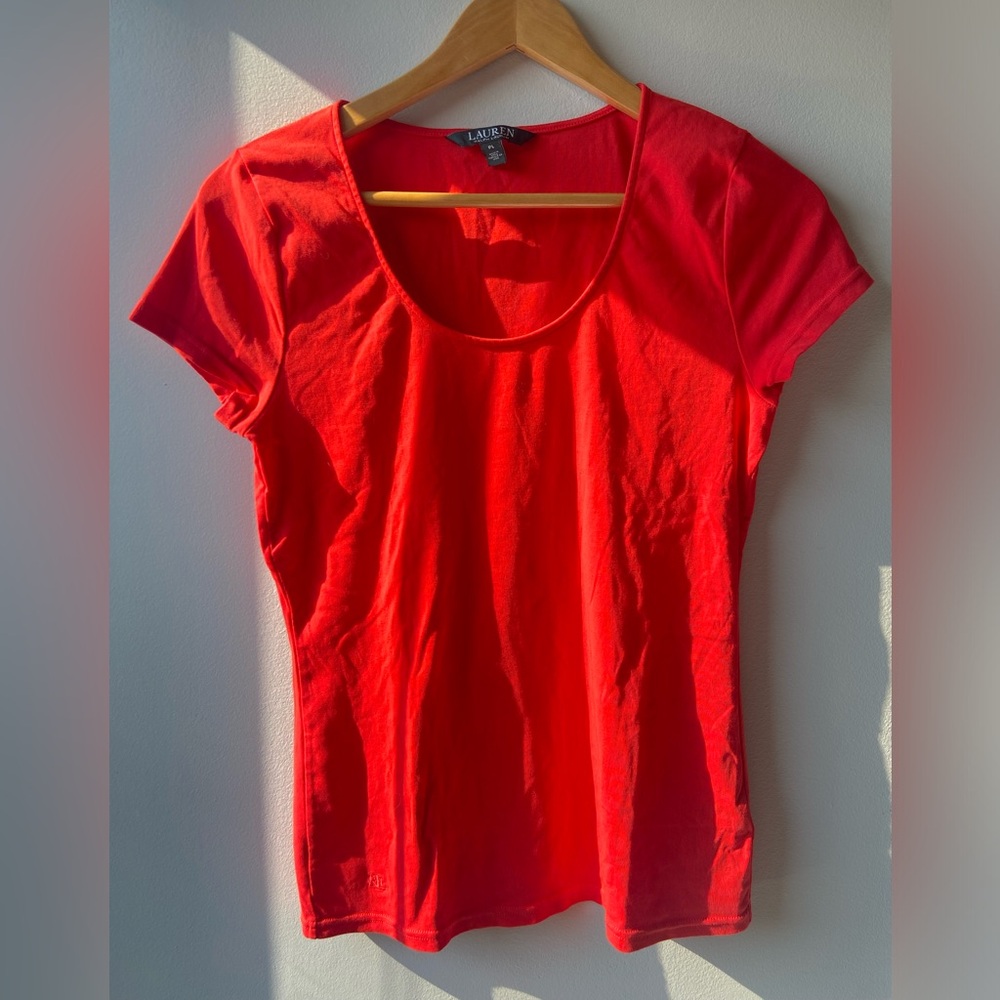 🦋 2/$20 Ralph Lauren red scoop neck tee
